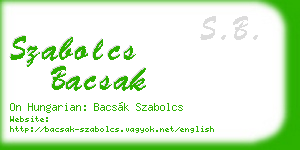 szabolcs bacsak business card