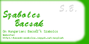 szabolcs bacsak business card